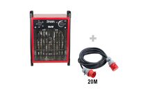 PACK Chauffage mobile électrique DANIA 9 kW + Rallonge 20 m 400 V - INELCO/HEATCOM
