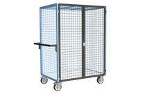 Servante grillagée 4 côtés, verrouillable, plateau bois, 1200 x 800 mm, 500 kg, FIMM