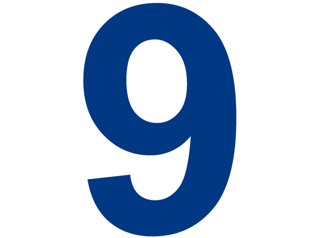 Chiffre 9 adhésif pour sol intérieur
