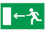 Panneau Sortie flèche gauche - Rigide 330x200mm - 4160962