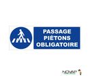 Panneau Passage piétons obligatoire - Rigide 450x150mm - 4061566