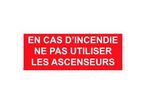Panneau en cas d'incendie ne pas utiliser les ascenseurs
