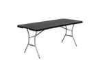 Lifetime - Table pliante noire 183x76 cm - 6 personnes - Charge 200 kg - Idéale extérieur