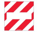 Panneau de signalisation + Zone neutre sans œillet - Standard 480x480mm - hachuré rouge/blanc - 3341058