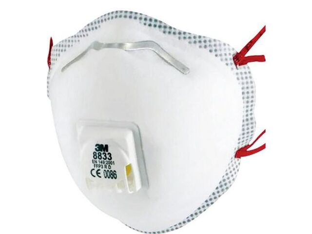 3M - Lot de 10 Masques FFP3 Série 8000 - Protection Poussières et Brouillards - Avec Soupape - CE Oui