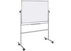 Bi-Office - Tableau Blanc Basculant Mobile 200x100 cm Émaillé Magnétique 2 Faces Aluminium Blanc