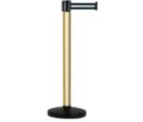 Poteau Alu Champagne à sangle Noir/Argent 4m x 50mm sur socle portable - 2052016