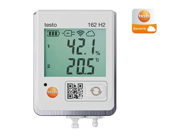 Enregistreur de données en ligne avec afficheur et raccord pour sonde de T°, H | testo 162 H2 