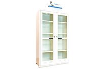 Trionyx - Armoire Haute 2 Portes Vitrées 280L - 2 Compartiments - Acier Blanc - Sécurité Multirisques