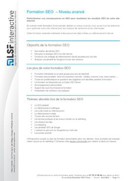 Formation Avancee SEO