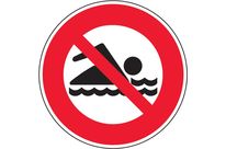 Panneau de signalisation baignade interdite