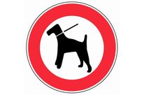 Panneau Chien en laisse - Rigide Ø300mm - 4060149