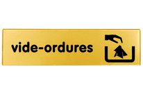 Plaquette Vide ordures - Plexiglas or 170x45mm - 4491295
