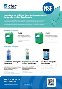 Notre gamme de nettoyants performants et certifiés NSF 