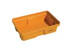 Manutan Expert - Bac de rétention plastique 30L Orange - PEHD résistant acides/bases - 640x410x165mm - 10 ans garantie