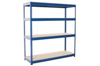 Manutan Expert - Rayonnage Rapid 1 Charge Lourde - 1980x1830x610mm - 4 Niveaux Aggloméré - Bleu - Montage Facile
