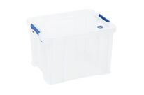 Manutan Expert - Bac de rangement 36L avec couvercle CLIP - Polypropylène transparent - Charge 150kg - Gerbage 10/1