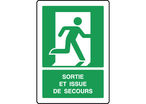 Panneau évacuation vertical sortie et issue secours droite