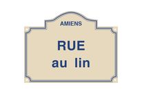 Plaque de rue avec fronton 3 filets 500 x 300 mm