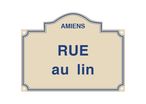 Plaque de rue avec fronton 3 filets 500 x 300 mm