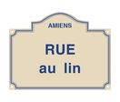 Plaque de rue avec fronton 3 filets 500 x 300 mm