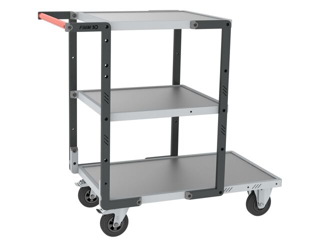 Servantes Flatpack 3 plateaux tôle galva 1 plateau long et 2 plateaux courts 250 kg