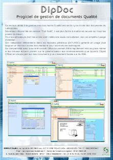 Plaquette du logiciel de gestion de documentations qualité : dipdoc