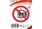 Panneau Interdiction d'utiliser l'ascenseur en cas d'incendie - Vinyle adhésif Ø80mm - 4233192