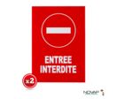 Lot de 2 plaques modulable rouge - Entrée interdite - 4280899