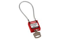 Brady - Cadenas de sécurité compact Rouge 20cm - Nylon/Acier - Retenue de clé - Système de condamnation