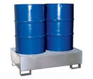 Bac de rétention acier galvanisé 2 fûts, 220 litres