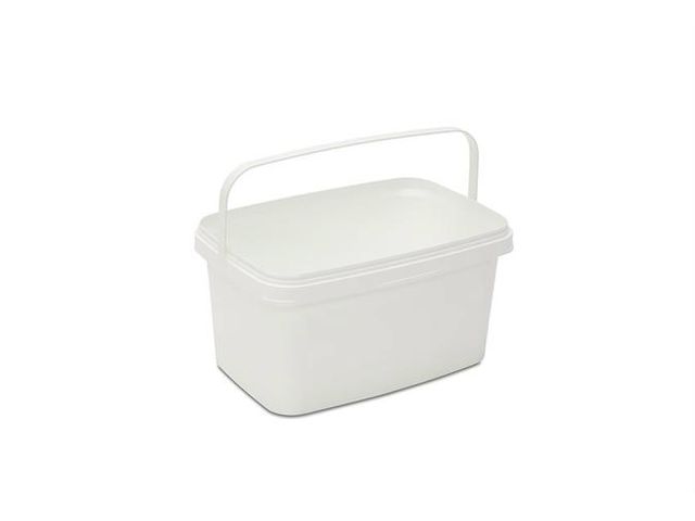 SEAU RECTANGULAIRE - 5.6LAVEC SUPPORT PLASTIQUE - SANS COUVERCLE