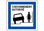 Panneau stationnement autorisé sur le côté droit