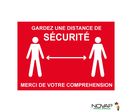 Panneau Garder une distance de sécurité - Rouge - Rigide A4 - 4600178