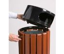 Corbeille publique bois / acier 60 L