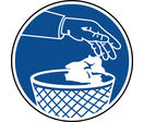 Panneau utiliser la poubelle pour les déchets
