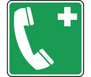 Panneau de premiers secours téléphone d'urgence