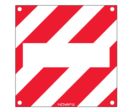 Panneau de signalisation + Zone neutre avec œillet - Standard 480x480mm - hachuré rouge/blanc - 3340877