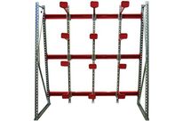 Cable Equipements - Rayonnage Cablerack Couronnes Départ - 4 Niveaux, 2050mm Hauteur, 80kg/Niveau - Acier Galvanisé/Rouge