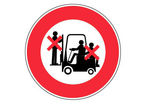Panneau Passager interdit sur chariot élévateur - Rigide Ø300mm - 4062556