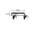 Plafonnier Carré Noir et Blanc 2 Spots Orientables en Saillie pour Ampoule GU10