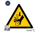 Panneau Danger écrasement de la main dans une presse plieuse - Classe 1 - Alu triangle 100mm - 4014043