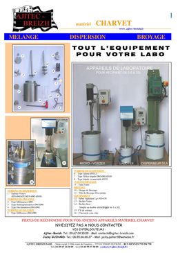 Disperseurs - conditionneuses - Broyeurs - Empateurs ... toute notre gamme produits Ajitec Breizh dans ce catalogue.