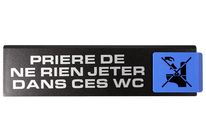 Plaquette de porte Priére de ne rien jeter dans les WC - Europe design 175x45mm - 4261171