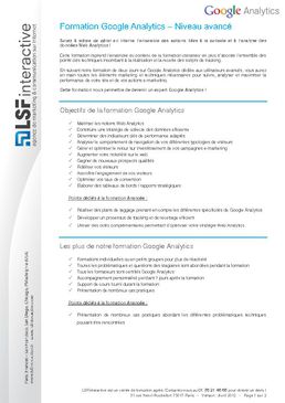 Formation Avancee Google Analytics