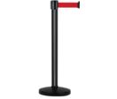 Poteau Alu Noir laqué à sangle Rouge 3m x 50mm sur socle portable - 2010566