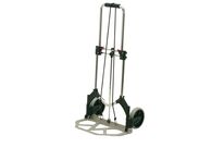 Diable pliant avec cadre télescopique, bavette et roues repliables