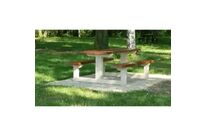 Table de pique nique en béton aspect bois - Zen