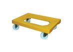 Gilac - Plateau roulant en acier 250 kg - 4 roues pivotantes - Jaune - 414x613 mm