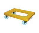 Gilac - Plateau roulant en acier 250 kg - 4 roues pivotantes - Jaune - 414x613 mm